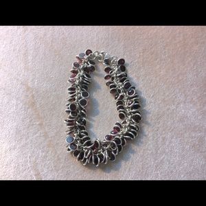 Silpada Sterling Silver Garnet Cha-cha bracelet